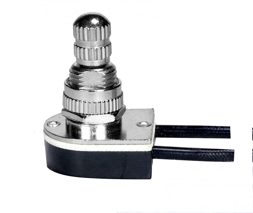 On-Off Metal Rotary Switch; 3/8" Metal Bushing; Single Circuit; 6A-125V, 3A-250V Rating; Nickel
