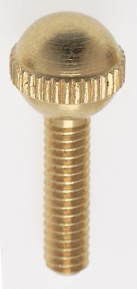 Solid Brass Thumb Screw; Burnished and Lacquered; 8/32 Ball Head; 5/8" Length