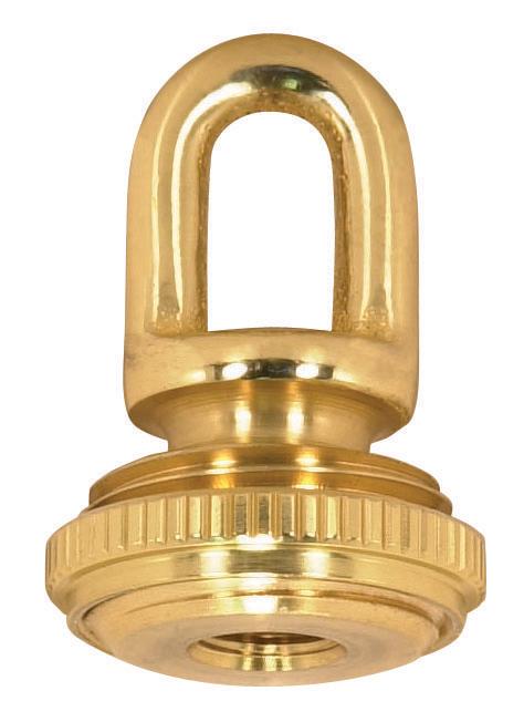 1/8 IP Cast Brass Screw Collar Loop With Ring; Fits 1" Canopy Hole; 1-1/8" Ring Diameter;