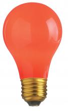 Satco Products Inc. S6090 - 25 Watt A19 Incandescent; Ceramic Red; 1000 Average rated hours; 15 Lumens; Medium base; 130 Volt