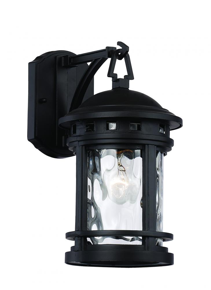 Boardwalk Collection 1-Light, Hook Hanging Wall Lantern with Water Glass