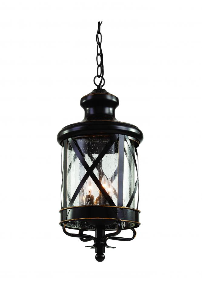 Chandler 4-Light Embellished Metal and Glass Outdoor Hanging Pendant