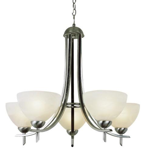 Vitalian Collection Metal and Glass Bell Shades Chandelier With Chain