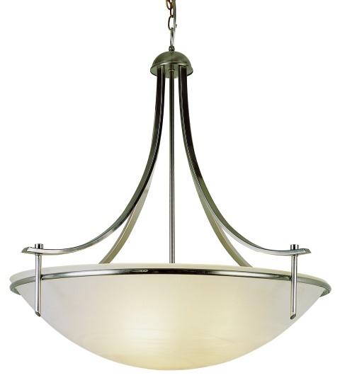 Vitalian Collection, Metal Trimmed Glass Bowl, Indoor Hanging Pendant Light