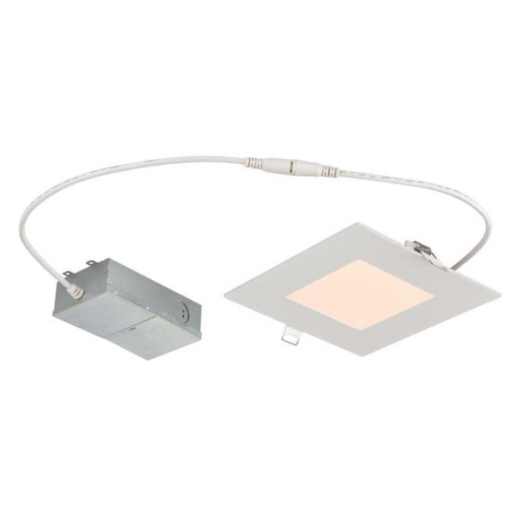 12W Slim Square Recessed LED Downlight 6" Dimmable 2700K, 120 Volt, Box