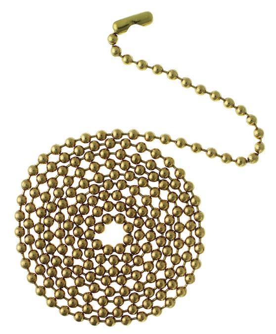 1 Ft. Beaded Chain with Connector Solid Brass