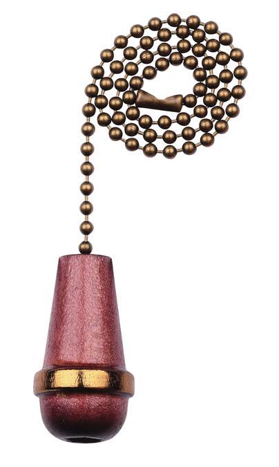 Walnut Wooden Cone Antique Brass Finish