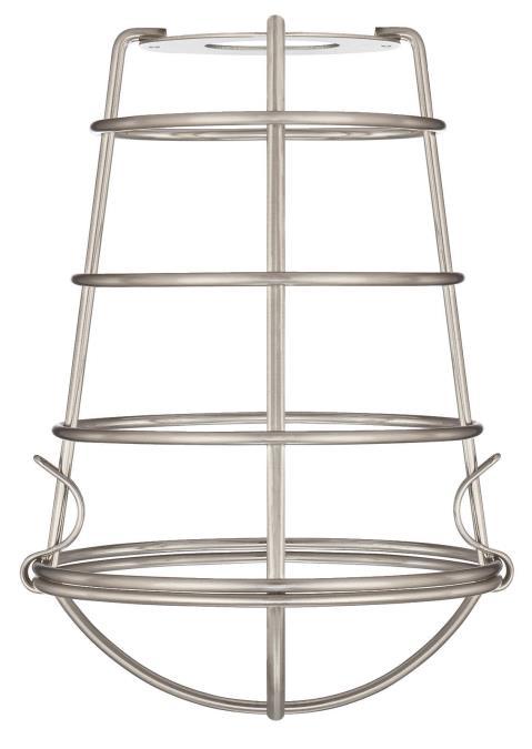 Brushed Nickel Finish Cage Shade with Latched Bottom