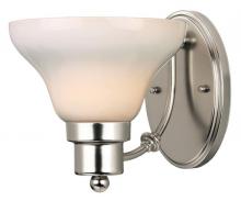 Westinghouse 6228400 - 1 Light Wall Fixture Satin Nickel Finish White Opal Glass