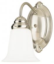Westinghouse 6649600 - 1 Light Wall Fixture Brushed Nickel Finish White Opal Glass