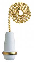 Westinghouse 7700900 - White Wooden Cone Polished Brass Finish