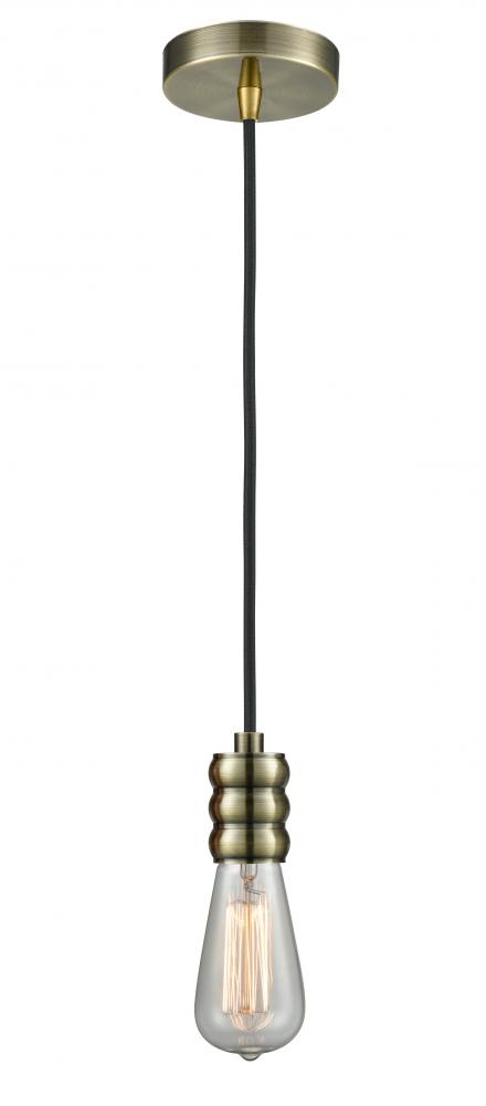 Gatsby - 1 Light - 2 inch - Antique Brass - Cord hung - Mini Pendant