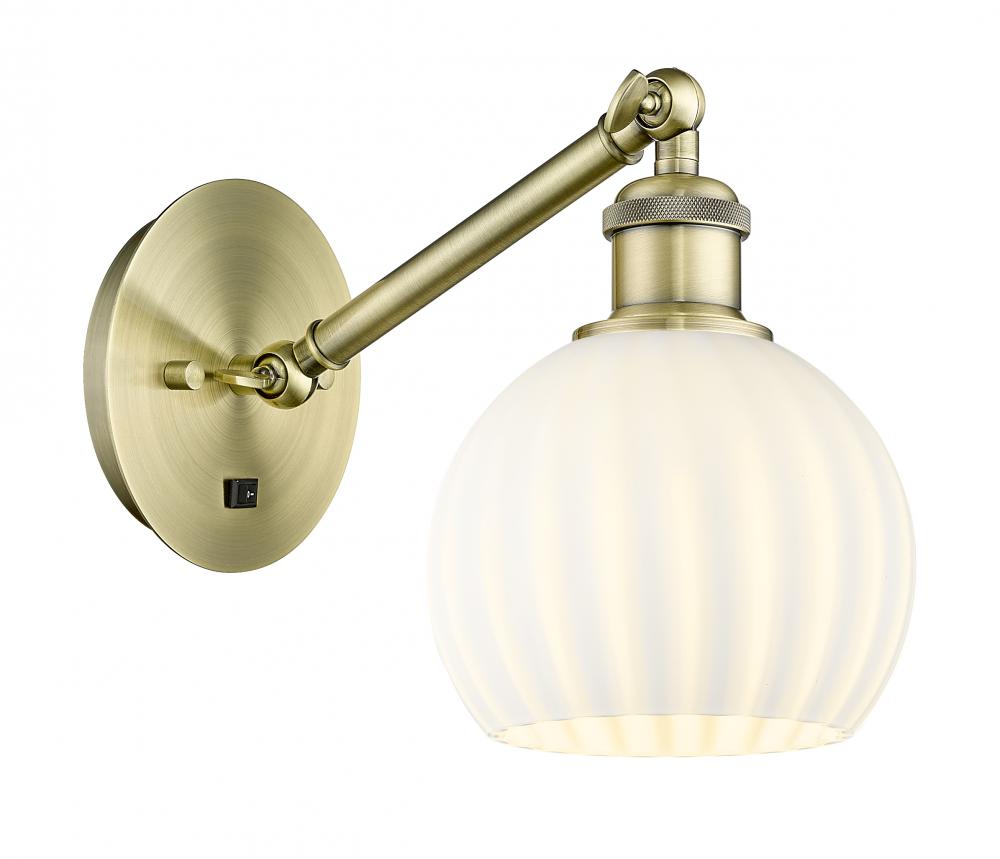 White Venetian - 1 Light - 6 inch - Antique Brass - Sconce