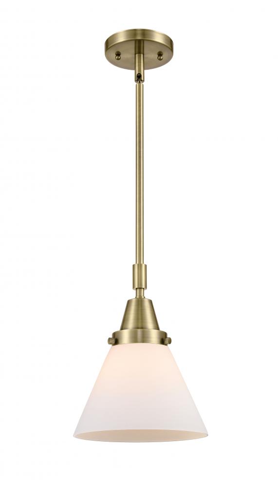 Cone - 1 Light - 8 inch - Antique Brass - Mini Pendant