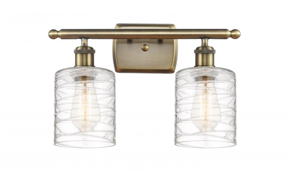 Cobbleskill - 2 Light - 15 inch - Antique Brass - Bath Vanity Light