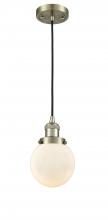 Innovations Lighting 201C-AB-G201-6 - Beacon - 1 Light - 6 inch - Antique Brass - Cord hung - Mini Pendant