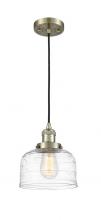 Innovations Lighting 201C-AB-G713 - Bell - 1 Light - 8 inch - Antique Brass - Cord hung - Mini Pendant