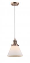 Innovations Lighting 201C-AC-G41 - Cone - 1 Light - 8 inch - Antique Copper - Cord hung - Mini Pendant