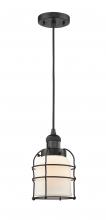 Innovations Lighting 201C-BK-G51-CE - Bell Cage - 1 Light - 6 inch - Matte Black - Cord hung - Mini Pendant
