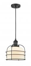 Innovations Lighting 201C-BK-G71-CE - Bell Cage - 1 Light - 9 inch - Matte Black - Cord hung - Mini Pendant