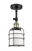 Innovations Lighting 201F-BAB-G51-CE - Bell Cage - 1 Light - 6 inch - Black Antique Brass - Semi-Flush Mount