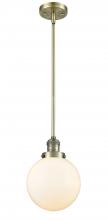 Innovations Lighting 201S-AB-G201-8 - Beacon - 1 Light - 8 inch - Antique Brass - Stem Hung - Mini Pendant