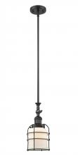 Innovations Lighting 206-BK-G51-CE - Bell Cage - 1 Light - 6 inch - Matte Black - Stem Hung - Mini Pendant