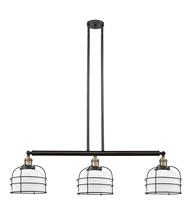 Innovations Lighting 213-BAB-G71-CE - Bell Cage - 3 Light - 42 inch - Black Antique Brass - Stem Hung - Island Light