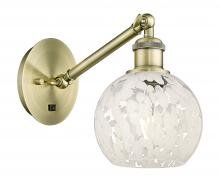 Innovations Lighting 317-1W-AB-G1216-6WM - White Mouchette - 1 Light - 6 inch - Antique Brass - Sconce