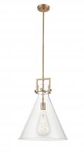 Innovations Lighting 411-1S-BB-16CL - Newton Cone - 1 Light - 16 inch - Brushed Brass - Cord hung - Pendant