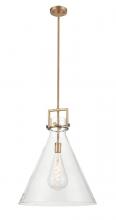 Innovations Lighting 411-1S-BB-18CL - Newton Cone - 1 Light - 18 inch - Brushed Brass - Cord hung - Pendant
