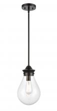 Innovations Lighting 414-1S-BK-8CL - Genesis - 1 Light - 8 inch - Matte Black - Cord hung - Mini Pendant