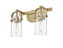 Innovations Lighting 423-2W-BB-4CL - Pilaster - 2 Light - 15 inch - Brushed Brass - Bath Vanity Light