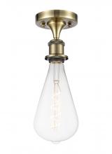 Innovations Lighting 516-1C-AB-BB125LED - Bare Bulb - 1 Light - 5 inch - Antique Brass - Semi-Flush Mount