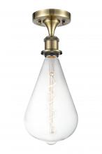 Innovations Lighting 516-1C-AB-BB164LED - Bare Bulb - 1 Light - 5 inch - Antique Brass - Semi-Flush Mount