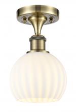 Innovations Lighting 516-1C-AB-G1217-6WV - White Venetian - 1 Light - 6 inch - Antique Brass - Semi-Flush Mount
