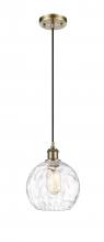 Innovations Lighting 516-1P-AB-G1215-8 - Athens Water Glass - 1 Light - 8 inch - Antique Brass - Cord hung - Mini Pendant