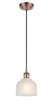 Innovations Lighting 516-1P-AC-G411 - Dayton - 1 Light - 6 inch - Antique Copper - Cord hung - Mini Pendant