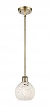 Innovations Lighting 516-1S-AB-G1216-6WM - White Mouchette - 1 Light - 6 inch - Antique Brass - Mini Pendant