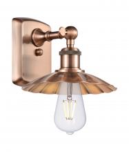 Innovations Lighting 516-1W-AC-M17-AC - Scallop - 1 Light - 8 inch - Antique Copper - Sconce