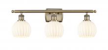 Innovations Lighting 516-3W-AB-G1217-6WV - White Venetian - 3 Light - 26 inch - Antique Brass - Bath Vanity Light