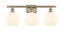 Innovations Lighting 516-3W-AB-G1217-8WV - White Venetian - 3 Light - 28 inch - Antique Brass - Bath Vanity Light
