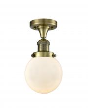 Innovations Lighting 517-1CH-AB-G201-6 - Beacon - 1 Light - 6 inch - Antique Brass - Semi-Flush Mount