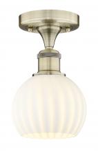 Innovations Lighting 616-1F-AB-G1217-6WV - White Venetian - 1 Light - 6 inch - Antique Brass - Semi-Flush Mount
