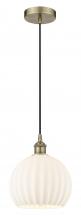 Innovations Lighting 616-1P-AB-G1217-10WV - White Venetian - 1 Light - 10 inch - Antique Brass - Cord Hung - Mini Pendant
