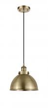 Innovations Lighting 916-1P-AB-MFD-10-AB - Derby - 1 Light - 10 inch - Antique Brass - Cord hung - Mini Pendant