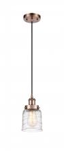 Innovations Lighting 916-1P-AC-G513 - Bell - 1 Light - 5 inch - Antique Copper - Cord hung - Mini Pendant