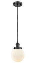 Innovations Lighting 916-1P-BK-G201-6 - Beacon - 1 Light - 6 inch - Matte Black - Cord hung - Mini Pendant