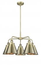 Innovations Lighting 916-5CR-AB-M13-AB - Ballston Urban - 5 Light - 27 inch - Antique Brass - Chandelier