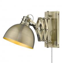 Golden 3824-A1W AB-AB - 1 Light Articulating Wall Sconce
